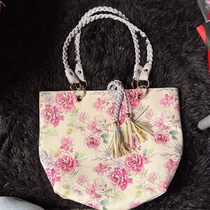 Floral Pink and Cream Women's Bag